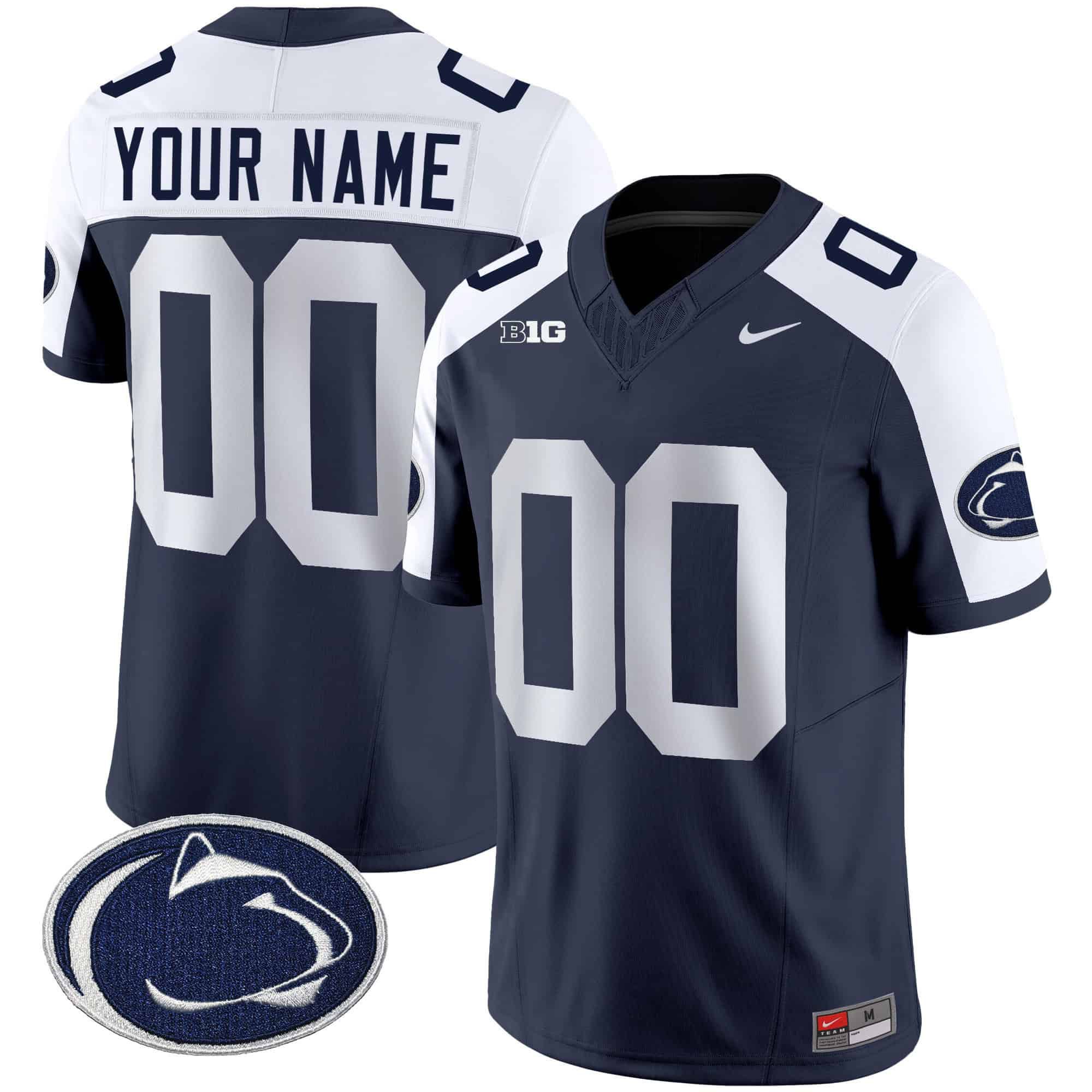 Men Penn State Nittany Lions Drak Blue 2024 Nike Vapor Limited Custom NCAA Jersey